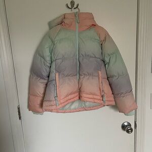 All in Motion Pastel Puffer Jacket with Gradient Design